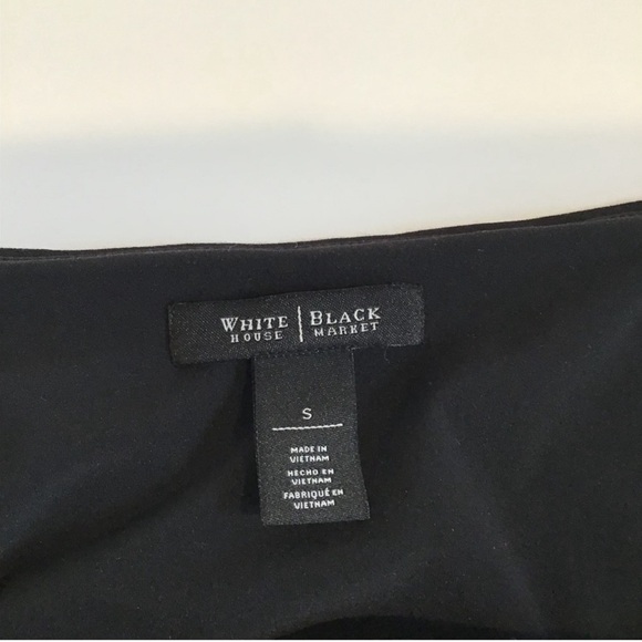 White House Black Market Black Lined Fit Flare Dress 3/4 Sleeves Women’s Small - Picture 3 of 6